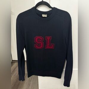 Men’s Saint Laurent YSL Navy Cashmere Sweater XS